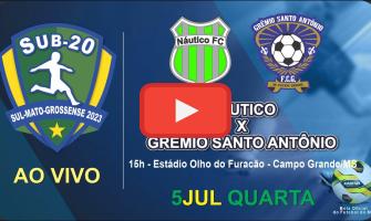 Embedded thumbnail for Náutico FC x Grêmio Santo Antônio - Sul-Mato-Grossense Sub 20 - Edição 2023